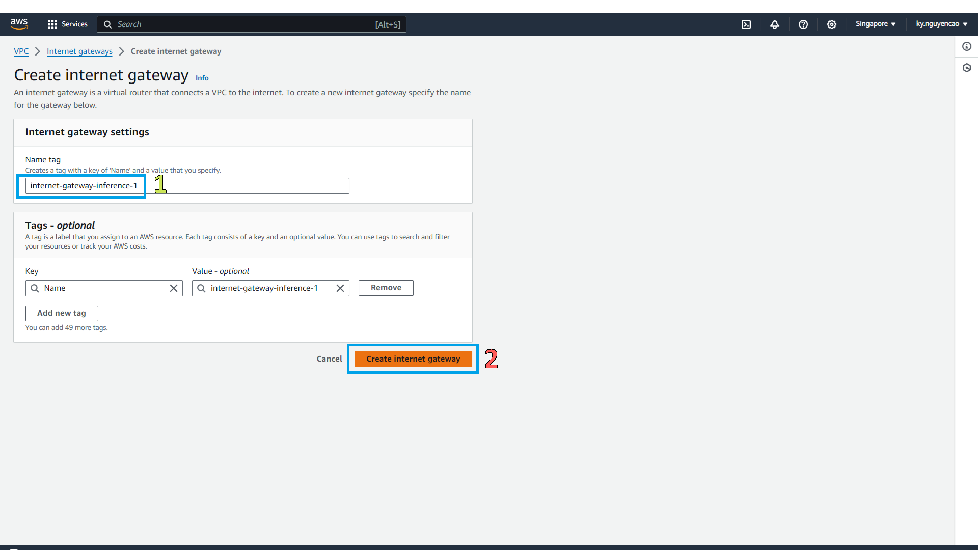 Create Internet Gateway